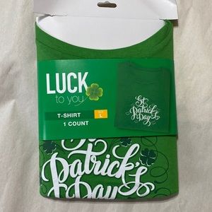 LUCK to you☘️ St Patrick’s Day graphic tee shirt; size: Medium, Large